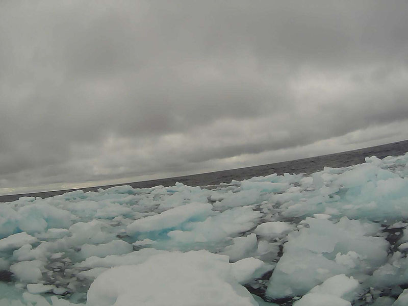 An Arctic ice field as captured by a saildrone onboard camera.